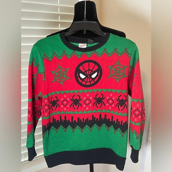 Marvel Spiderman Christmas Sweater Size L - Picture 1 of 5